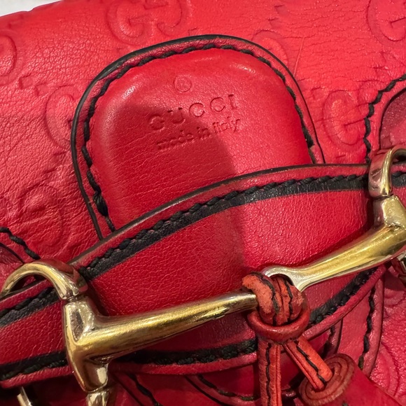 SOLD. SOLD SOLD Gucci Red Emily Leather Crossbody Bag Guccissima Horsebit - Picture 2 of 16